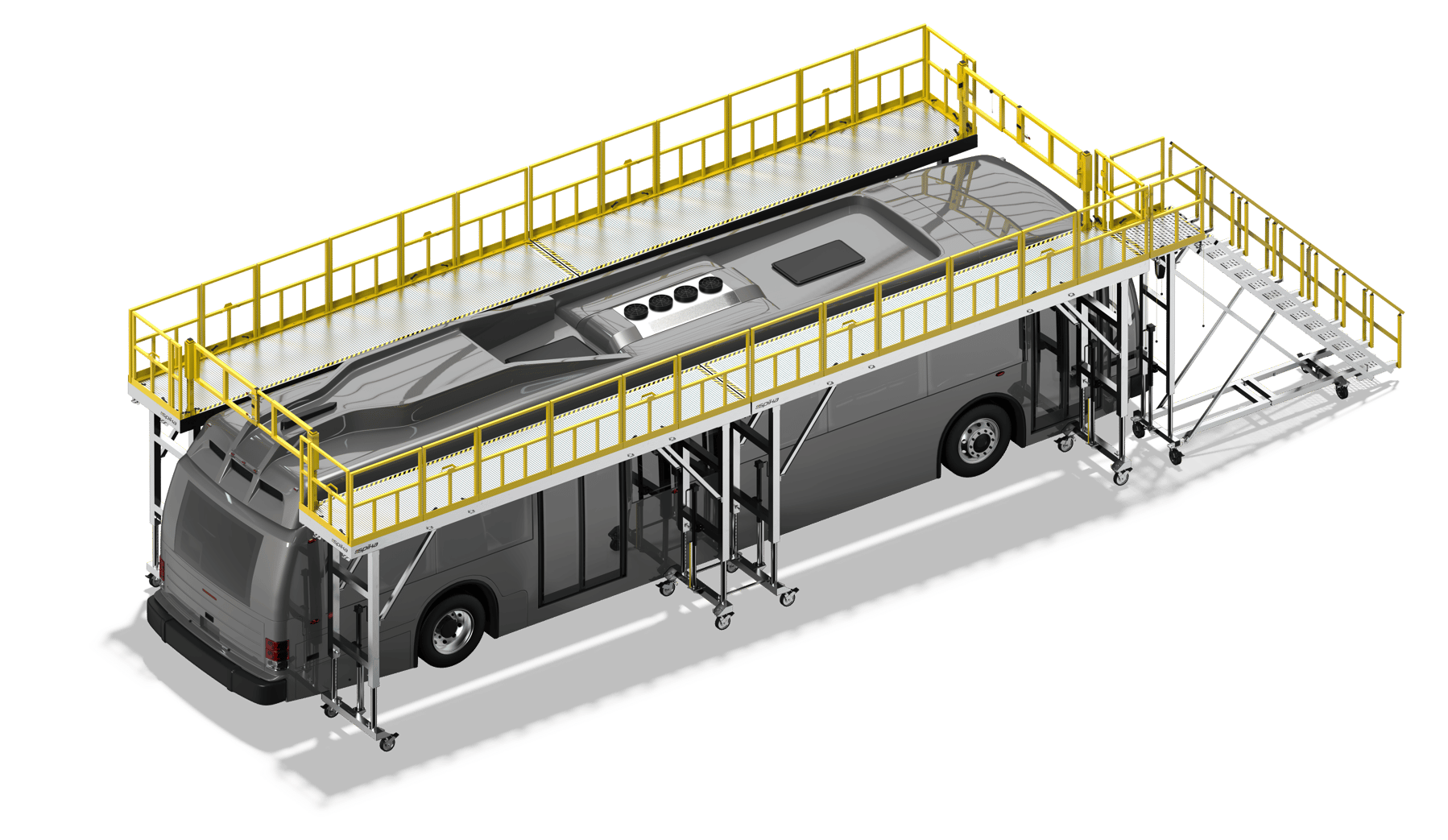 Short Bus Work Rig From the SpikaMfg Design Desk - Evolution of the Large Bus Maintenance ...